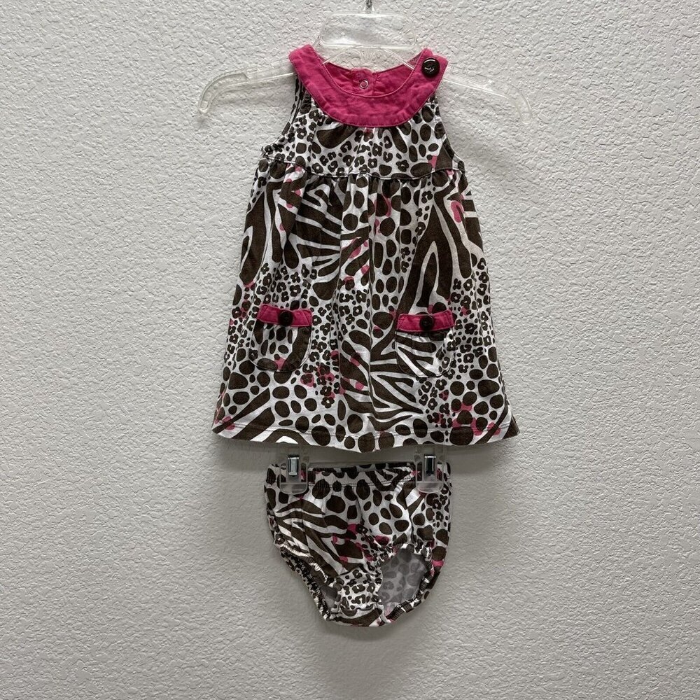 Carter’s Girls Size 24 Months Brown Pink Animal Cheetah Sleeveless 2pc - Picture 1 of 7